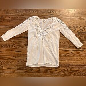 J. Crew White Blouse with Tassels 🤍